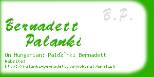 bernadett palanki business card
